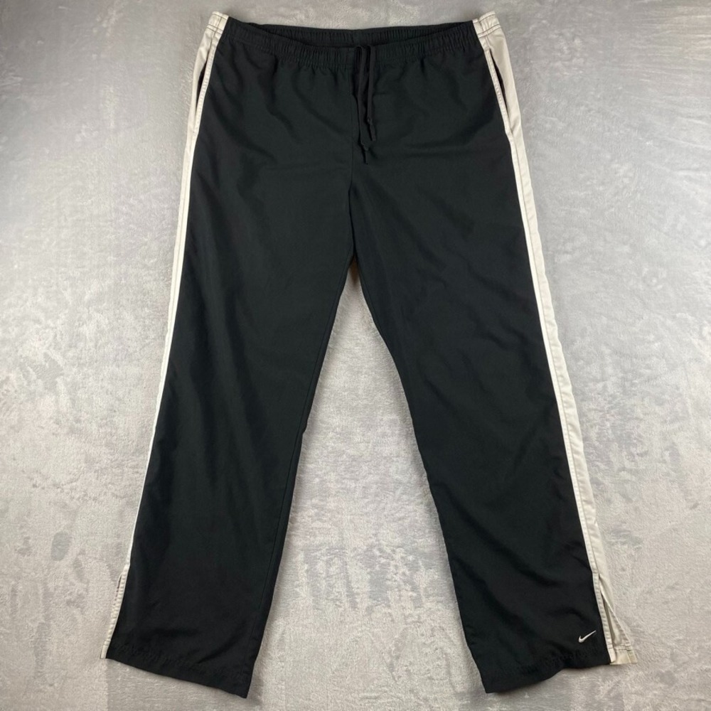 Vintage Nike Sweatpants Mens XL Black Y2K Silver Tag Relaxed Straight Leg